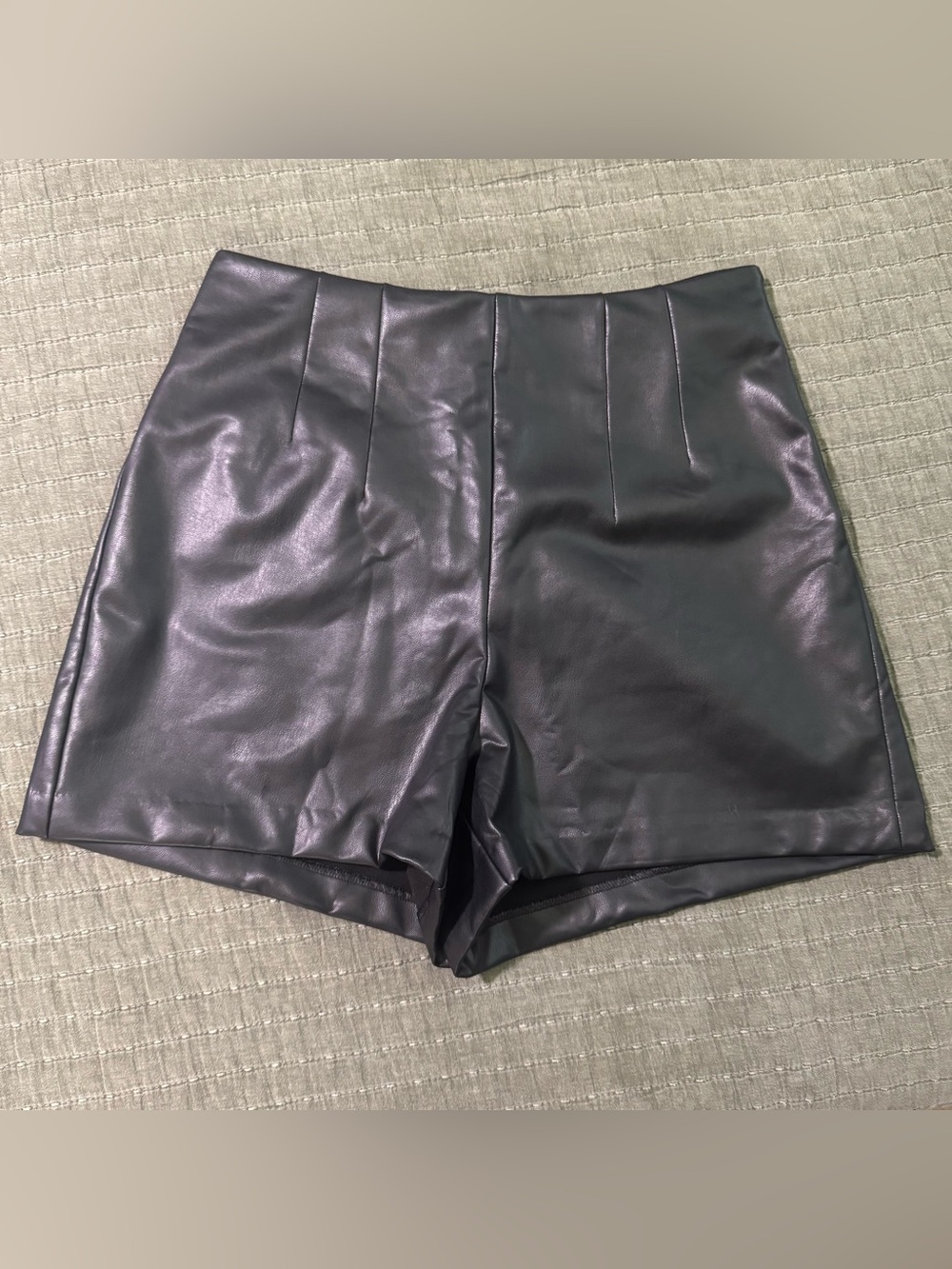 Express Black High-Waist Faux Leather Shorts